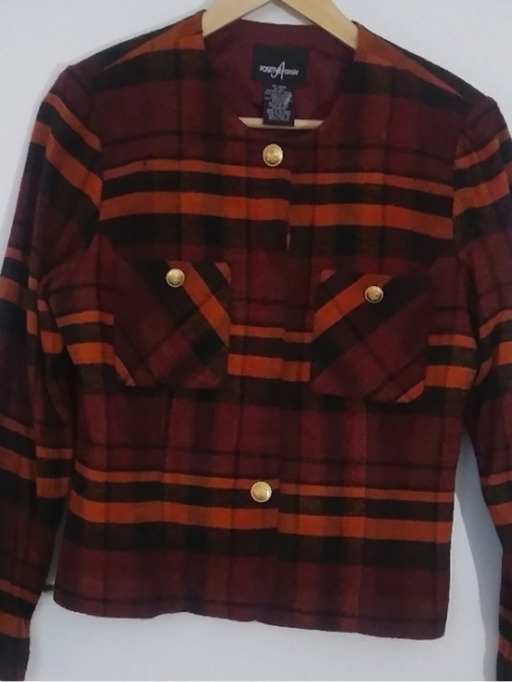 POSITIVE ATTITUDE WOMENS 8 PLAID BLAZER